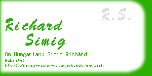 richard simig business card