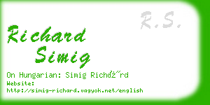 richard simig business card